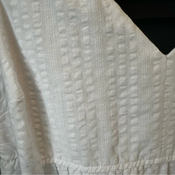 Old Navy Womens Cottagecore Tiered Seersucker All Day Midi‎ Dress Size S White - Picture 6 of 15